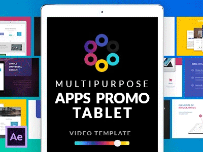 Multipurpose Apps Promo for Tablet | After Effects Template app apple appstore commercial ios ipad presentation promo promotion tablet ui youtube