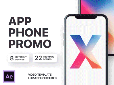 iPhone X - App Presentation | After Effects Template android app apple galaxy ios iphone 10 iphone 8 iphone x mockup presentation promo samsung