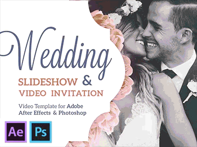 Wedding Slideshow and Invitation | After Effects Template album event family gallery love marriage opener photo romantic slideshow wedding