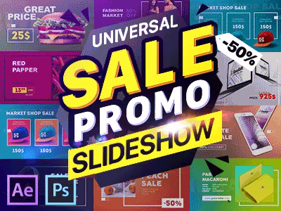 Sale Promo Slideshow Pack | After Effects Template advertising cafe market price product promo restaurant sale shop slideshow store tv