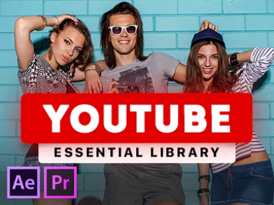 Youtube Essential Library | After Effects Template and Premiere blogger corporate essential intro lower thirds opener premier pro promo titles transitions youtube youtube channel