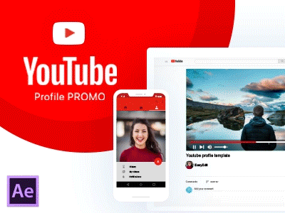 YouTube Profile Promo | After Effects Template advertising blog broadcast channel intro opener outro profile promotion social media vlog youtube