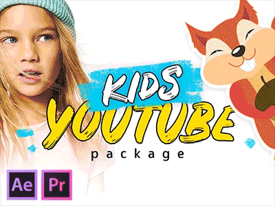Kids Youtube Package | After Effects and Premiere Pro Template blog blogger broadcast cartoon channel children intro kids templates tv youtube