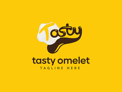 Tasty Omelet Food Logo 3d app brand branding design egg logo graphic design illustration logo logo design minimal omelet omelette logo tasty logo tasty omelet typography ui ux vector website