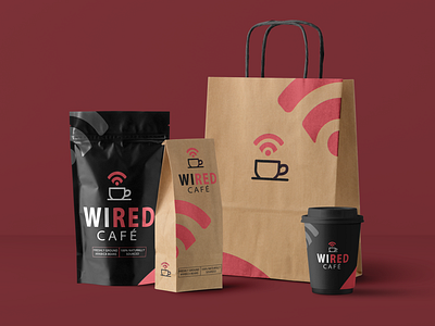 Wired Cafe Logo & Packaging Design
