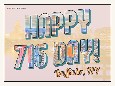 716 Day 716 buffalo design new york postcard retro travel vintage