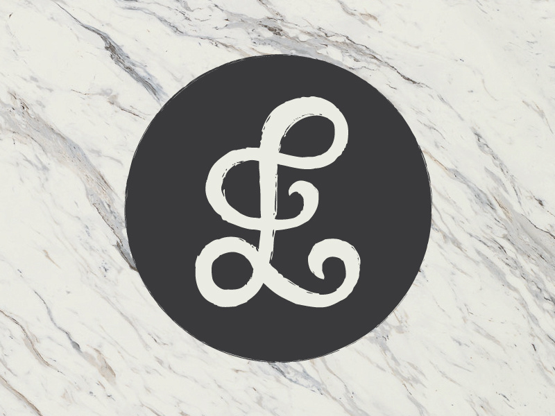 "L" for Liana design marble draw hand lettering typography initial type letter l l