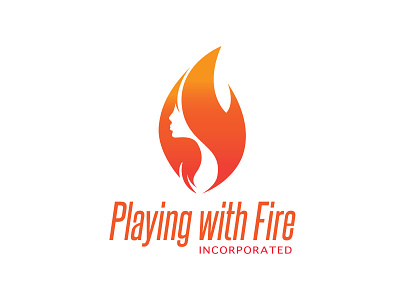 Playing With Fire design feminine fire flame flames logo woman