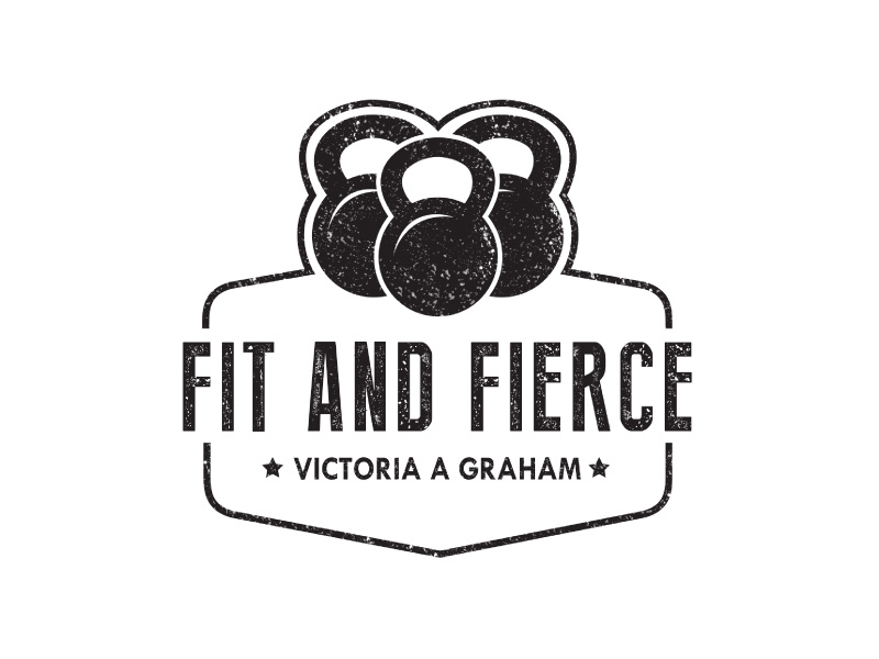 Fit & Fierce design logo gym workout kettlebell fierce women fitness