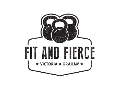 Fit & Fierce design fierce fitness gym kettlebell logo women workout