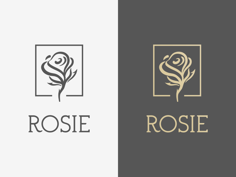 Rosie logo creation process animation beauty brand exploration flower gold logo rose vector