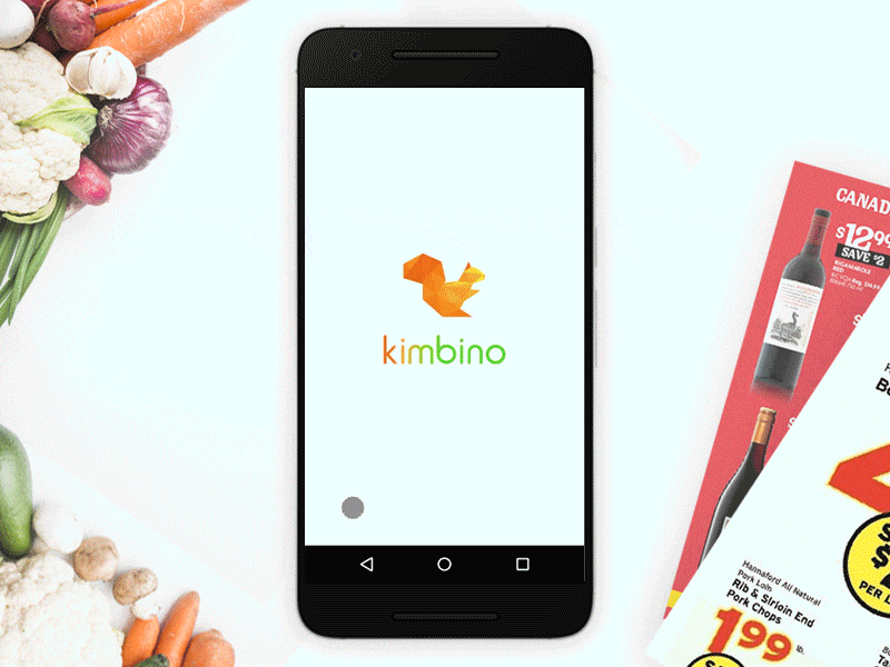 Kimbino app introduction walkthrough android app flyers interaction design kimbino material design mobile onboarding pamphlet ui ux walkthrough