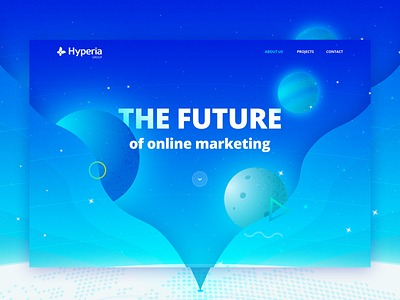 The future - Landing page concept concept design future gradient gradient color landing page online marketing planets space ui webdesign