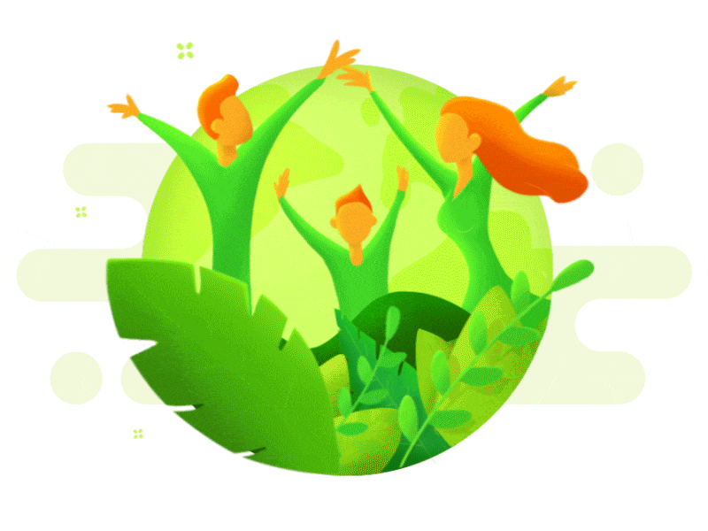 Ecology illustration - Earth Day 2019 animation character illustration earth day ecology family gradient green illustration leafs plants