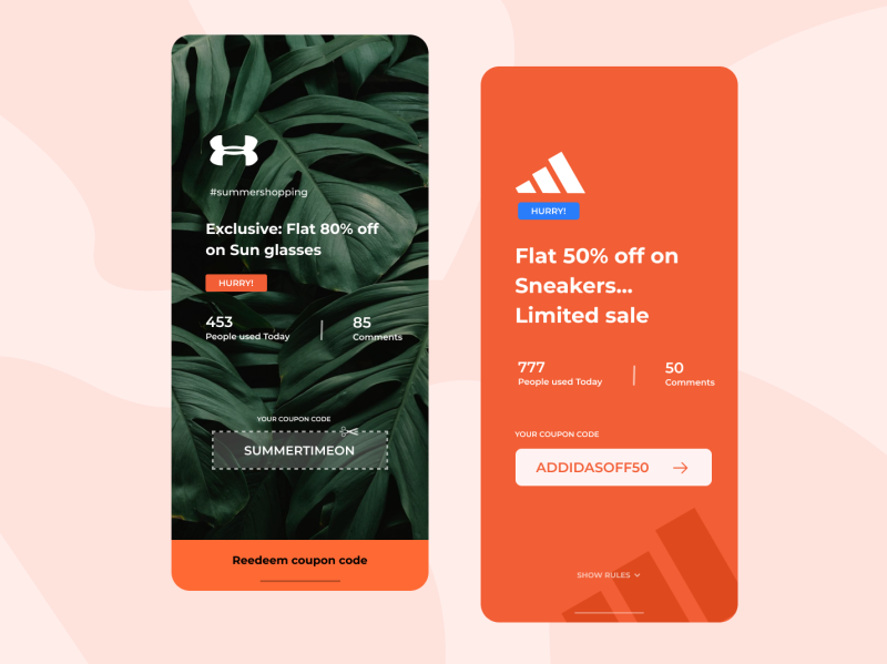 UI design App on coupon code Offers by Soundar R on Dribbble