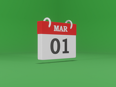 3D Illustration of Smartphone's Calendar Icon