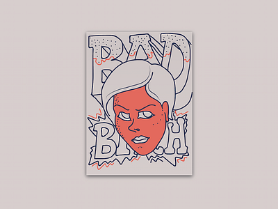 Badbi*ch illustrated poster typography