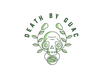 Another-logo-exploration guacamole healthfood illustration line weights skulls