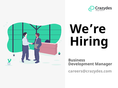 Business Development Manager - Crazydes Hiring branding colour gradient crazydes design illustration ui ux web