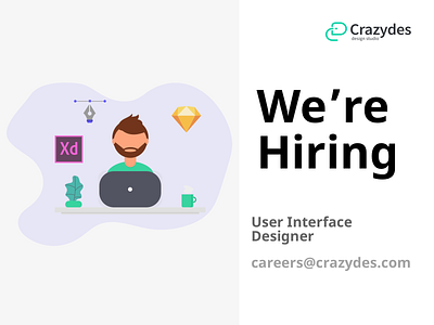 Crazydes, hiring user interface designers app colour gradient crazydes illustration modern ui ux web