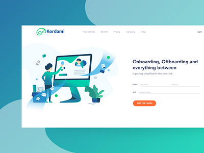 Landing section colour gradient crazydes illustration ui ux web