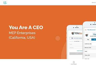 Portfolio - You are a CEO (MEP Enterprises), California, USA branding ui