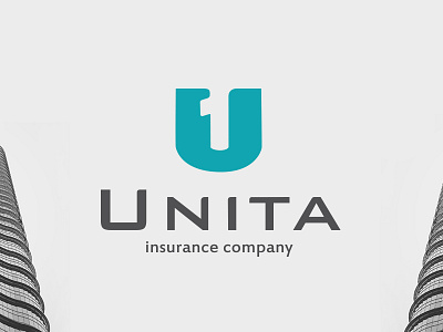 Unita logo design 1 branding design insurance logo negative space one sans serif u unita