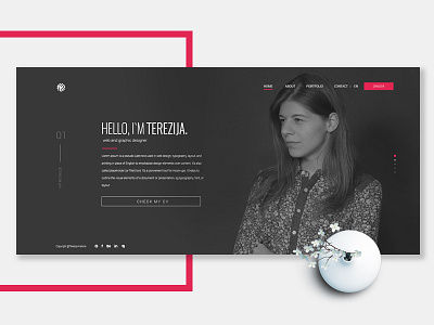 Website Portfolio dark elegant gray logo modern pink portfolio self branding simple unique website work in progress
