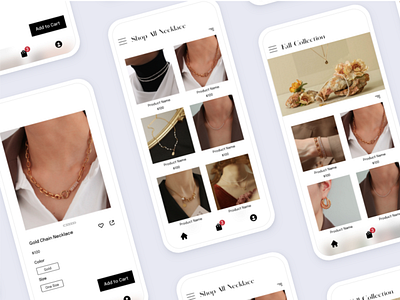 Jewelry Ecommerce Mobile App app branding design icon minimal typography ui ux