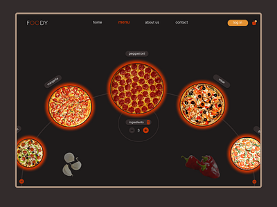 pizza(menu) 3d animation branding design graphic design illustration logo motion graphics orange pizza red ui ux