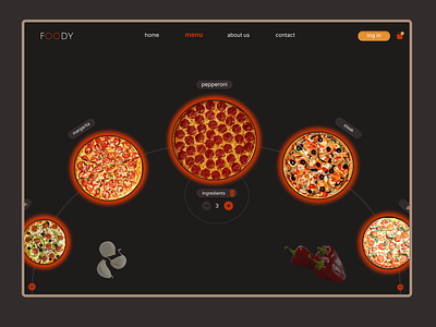 pizza(menu) 3d animation branding design graphic design illustration logo motion graphics orange pizza red ui ux