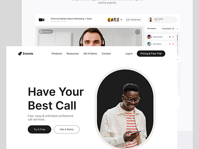 Zoomie Conference Call - Homepage Design