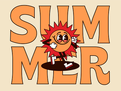 Summer - Illustration figma illustration pentool retro summer sun