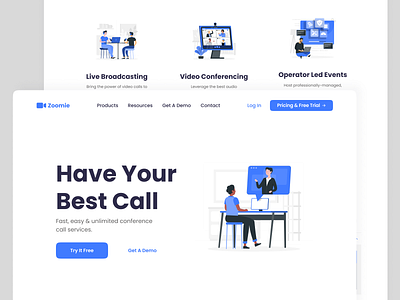 Zoomie - Conference Call Web Design