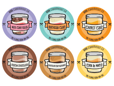 Cake me Out cake flavors stickers