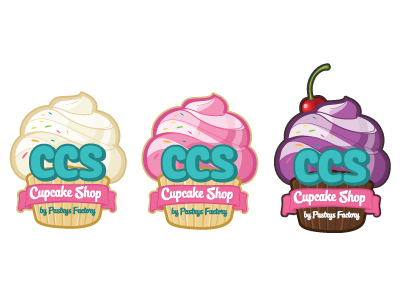 CCS Cupcake Shop logo branding cupcake logo