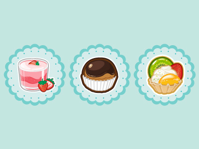 para los menús de CCS Cupcake Shop dessert dulces fruits postres vector