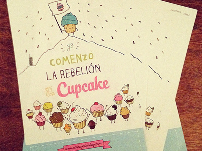 la REbELION del Cupcake Flyers color cupcake flyer lettering vector
