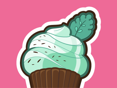 choco.Mint cupcake cupcake green mint vector