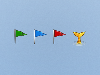 Flags and fish boating colour fish fishing flag icon map pin points ripple tail water
