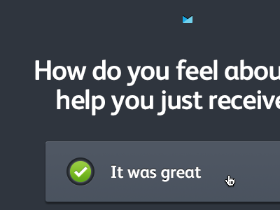 Support Feedback Rating Form buttons campaignmonitor centred copy dark feedback field form rating select tick toggle
