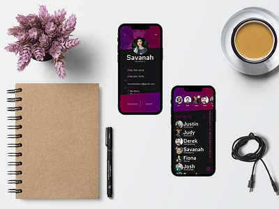 CHATer Contacts Project app branding design figma high fidelity icon illustration iphone logo mockup render typography ui ux vector