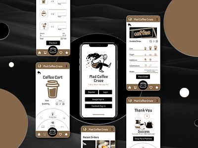 Mad Coffee Craze app branding design figma high fidelity icon illustration logo product design ui vector