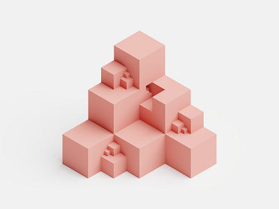 Cubefractal 3d b3d blender cube cubes illustration isometric minimalist render