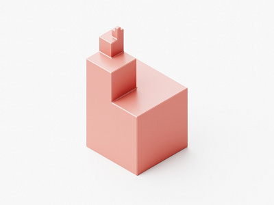 Cubefractal Series 0° 3d blender cube cubes isometric math minimalism minimalist render