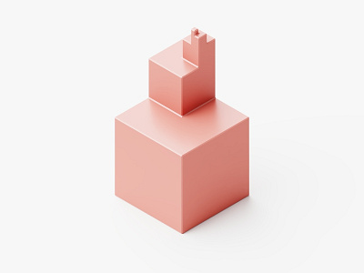 Cubefractal Series 90° 3d blender cube cubes isometric math minimalism minimalist render