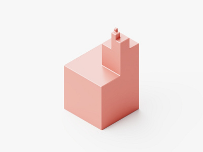 Cubefractal Series 180° 3d blender cube cubes isometric math minimalism minimalist render