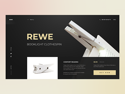 Booklight Clothespin design flat minimal ui ux web website