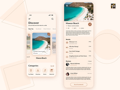 Travel App UI Design beach design figma hill mobile app mobile ui travel ui uiux ux