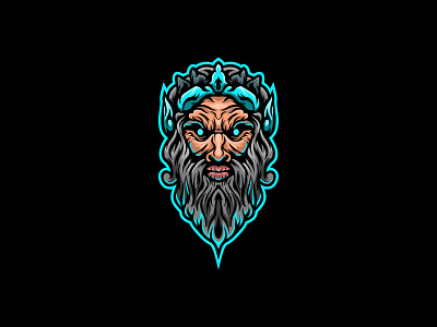 Zeus head mascot logo